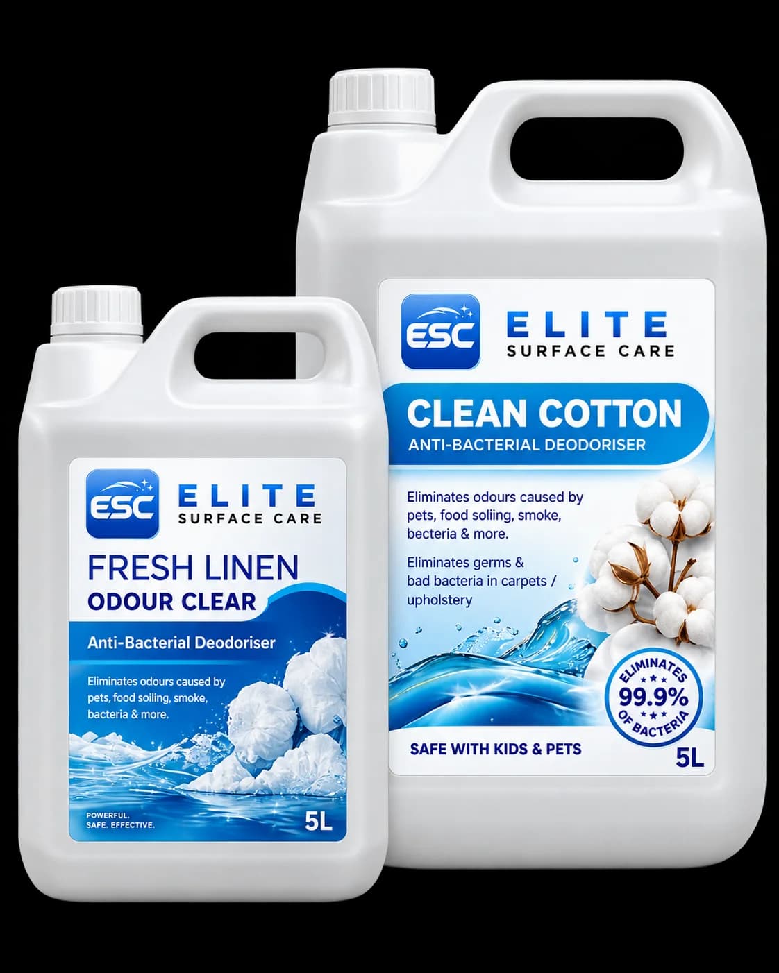 Clean Cotton and Fresh Linen antibacterial deodoriser containers
