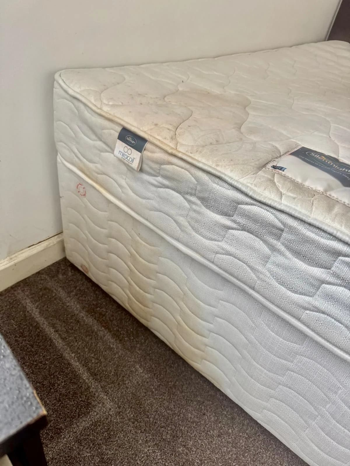Mattress side before cleaning
